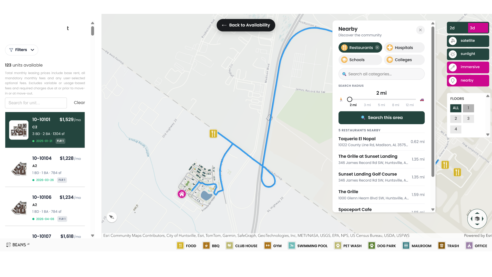 Nearby amenities